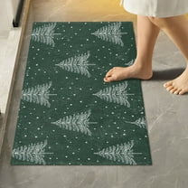 Yayeee Bath Rug for Bathroom Floor Non Slip Rectangle Fluffy Soft Absorbent Mat, 16"x24", New Year Tree Pattern