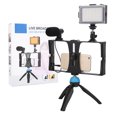 thumbnail image 5 of PULUZ Mobile Phone Photography Live Broadcast Cage Kit with Fill Light Microphone Tripod, 5 of 8