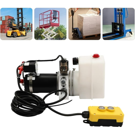 12V 800W Hydraulic Power Unit,1.58Qt Single Acting Dump Truck Hydraulic Pump with Remote Control,Hydraulic Pump for Dump Trailer, Fixed Lifting Platforms