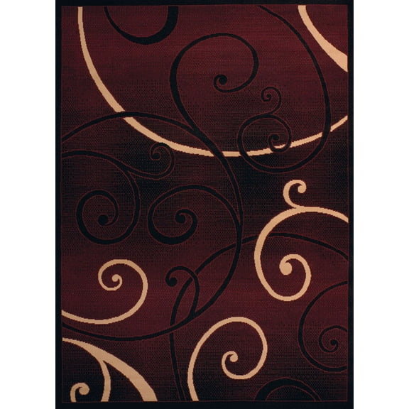 United Weavers Dallas Area Rug 851-10934 Bangles Burgundy Rings Swirls 2' 3" x 7' 2" Rectangle