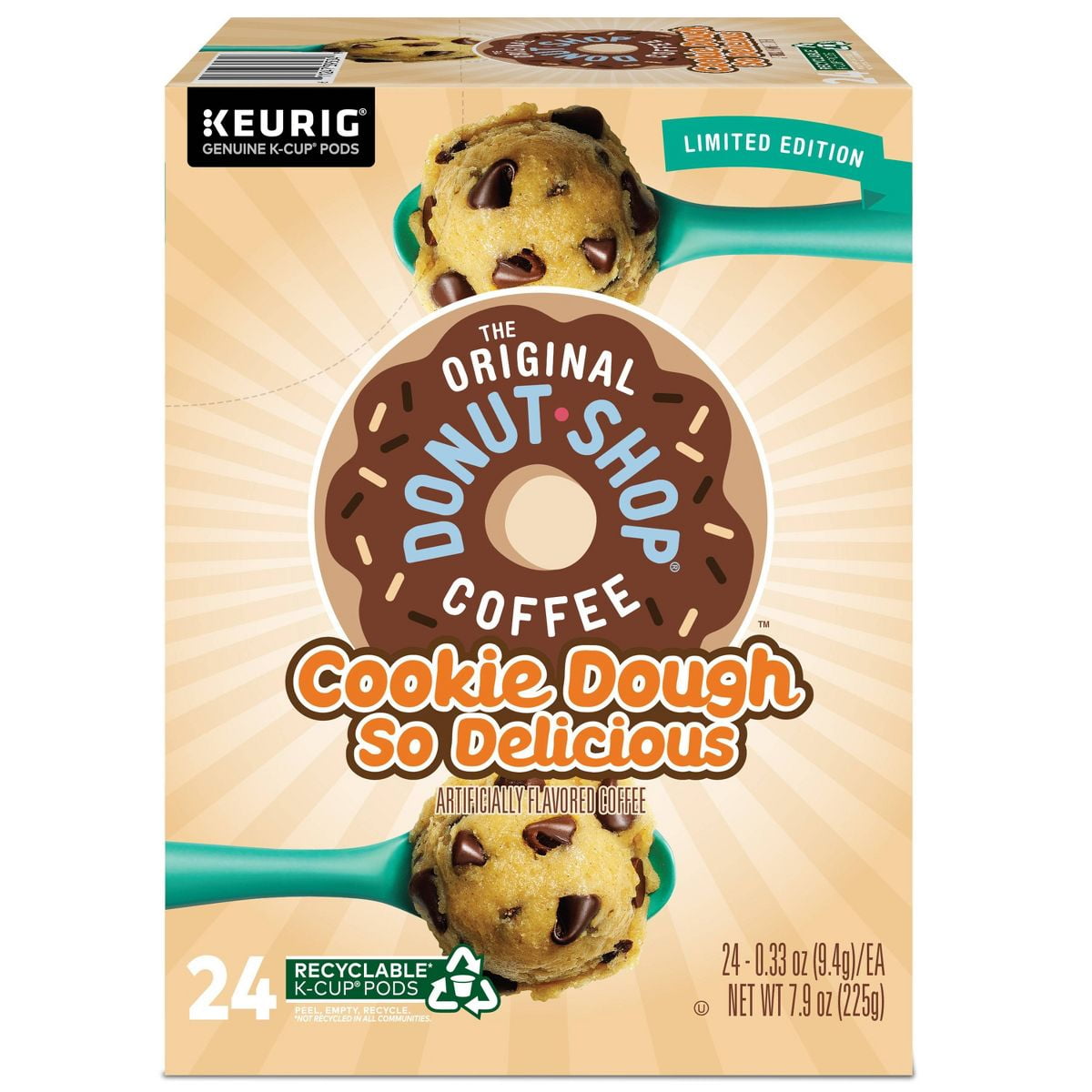 The Original Donut Shop Cookie Dough So Delicious Medium Roast Keurig K-Cup Coffee Pods - 24ct