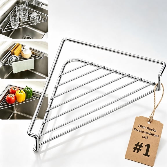 Kitchen Sink Caddy Accessories, Sponge Holder for Kitchen Sink, Over Sink Dish Drying Rack Dishes Organizer with No Drilling for Space Saver