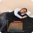 thumbnail image 4 of SUNNY HEAT Electric Heated Blanket Flannel 90" x 100" King Size-4 Heating Settings & 10 Hours Auto Off, Cozy Machine Washable-Dark Grey, 4 of 7