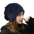 thumbnail image 2 of Skymirror Women Beanie Hat Elastic Soft Solid Color Baggy Slouchy Keep Warm No Brim Plush Women Winter Beanie Fashion Accessories, 2 of 8