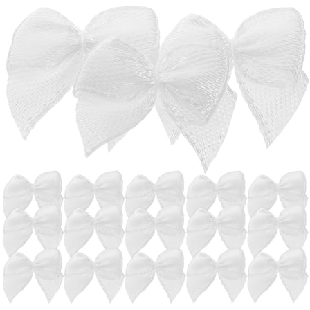 ELAYARD White Handmade Ribbon Bows for Decorating, Durable and