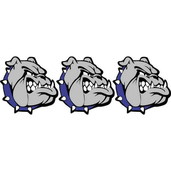 2in x 2in Right Facing Blue Collared Bulldog Stickers