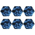 thumbnail image 2 of Pofeuu Blue Lightning Print Leather Coasters Set of 6, Round Cups Mugs Mat Pad for Home Kitchen Heat Resistant Drink Coasters,Hexagon, 2 of 7