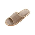 thumbnail image 2 of Willtoo Women's Men's Slippers Cotton Flax Casual Open Toe House Slippers Anti-Slip for Indoor Yellow 10.5, 2 of 4