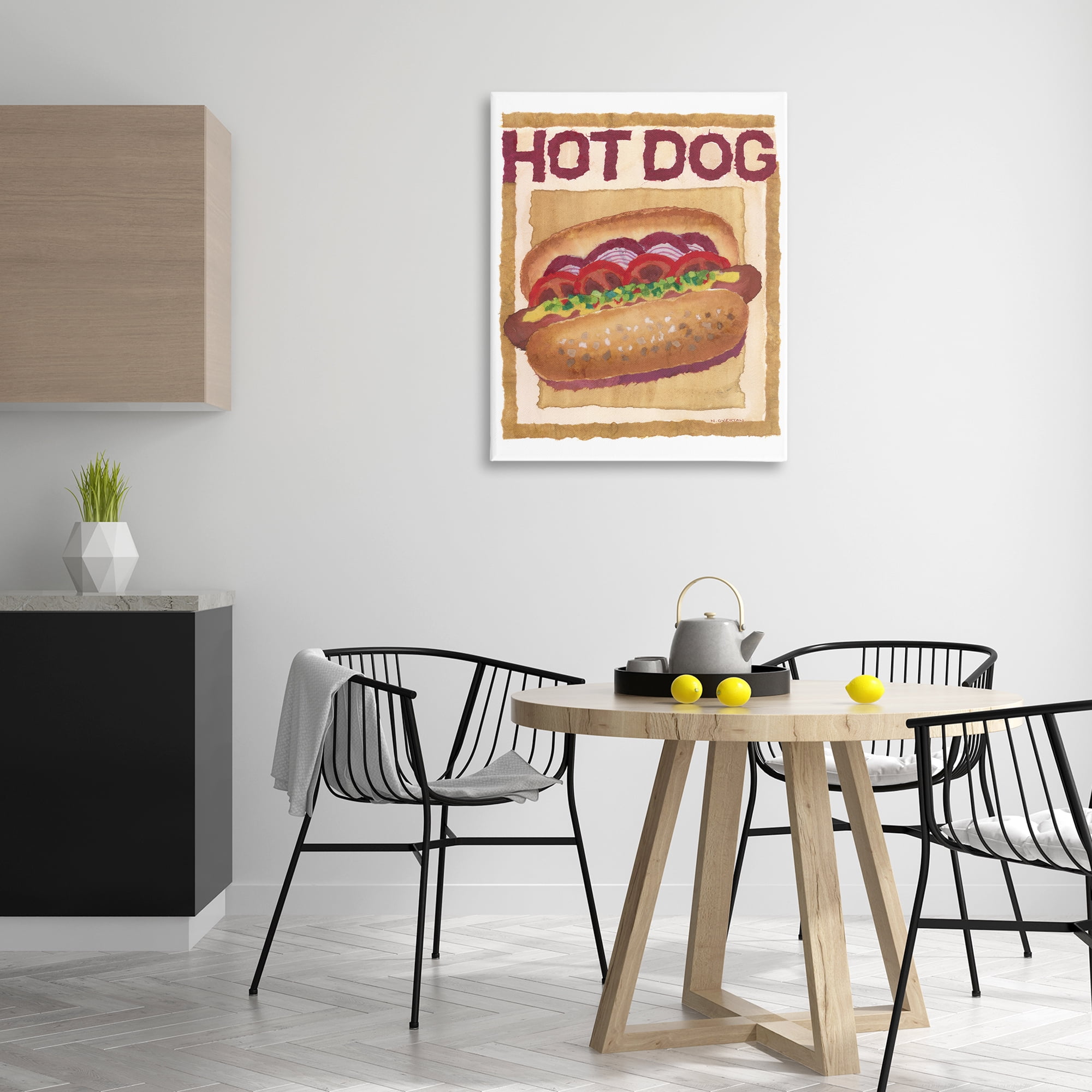 Stupell Industries Traditional Hot Dog Food & Beverage Painting Gallery Wrapped Canvas Art Print Wall Art, 30 x 40