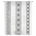 thumbnail image 2 of Black Geometric Sheer Curtains 63 Inches Long, Boho Lines White Modern Abstract Art Light Filering Curtains, Breathable Simi Curtain Privacy Drapes for Living Room Bedroom Window Treatment, 2 of 9