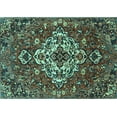 thumbnail image 1 of Ahgly Company Machine Washable Indoor Rectangle Persian Turquoise Blue Traditional Area Rugs, 8' x 12', 1 of 4