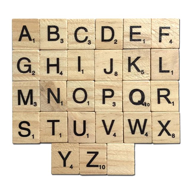 Set de 100 piezas de de la Scrabbles Número Manualidades Inglés Palabras Bloque Educativo Puzzle Juguete Baoblaze Rompecabezas de bloques de madera