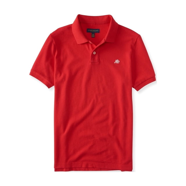 Aeropostale A87 Logo Rugby Polo para Hombre, Rojo, XS Aeropostale polo, rugbi