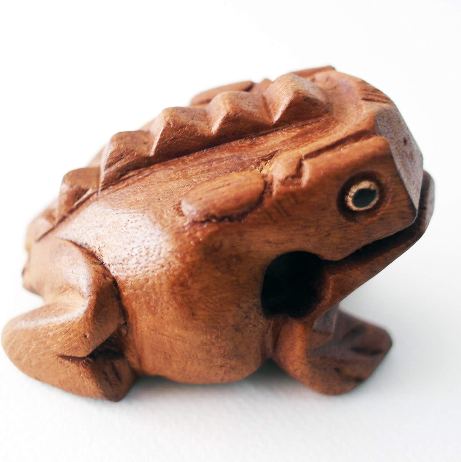Guiro Percussion Musical Instruments Wooden 3 Piece, Set of 3 Natural Wood Güiro Frog 10-8-5 cm.