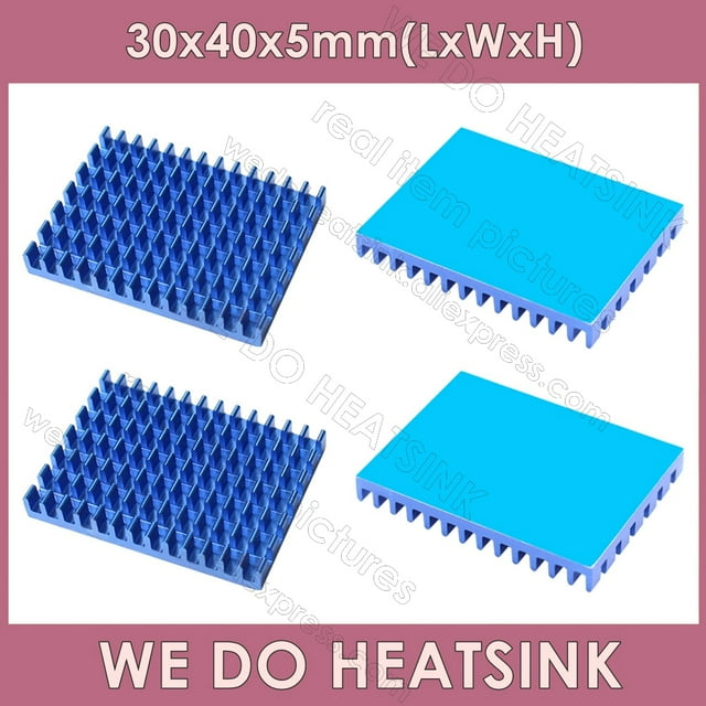 30*40*5mm Without or With Thermal Pad Aluminum Heatsink Cooler Radiator Cooling For Raspberry Pi 4 Model B CPU Blue With Pad 2pcs