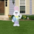 thumbnail image 4 of 4' Gemmy Airblown Inflatable Easter White Bunny Holding "Happy Easter" Egg Yard Decoration 440801, 4 of 5