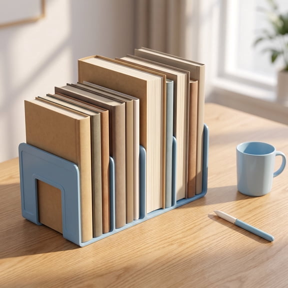 2Pcs Binder Holder, Desktop Bookshelf Rack with File Sorter – Organizer for Office, Classroom, Keeps Desk Tidy & Efficient