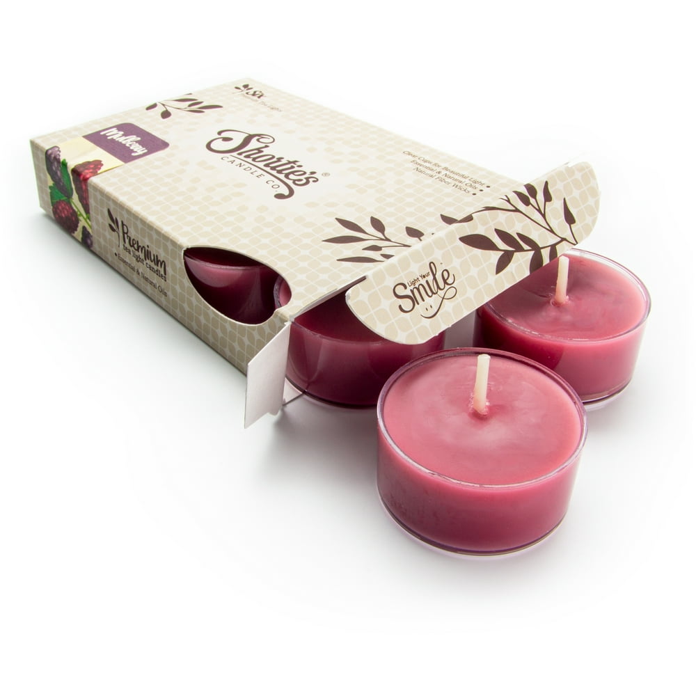 Mulberry Tealight Candles Highly Scented with Natural Oils 6 Dark Red Hand Poured Tea Lights