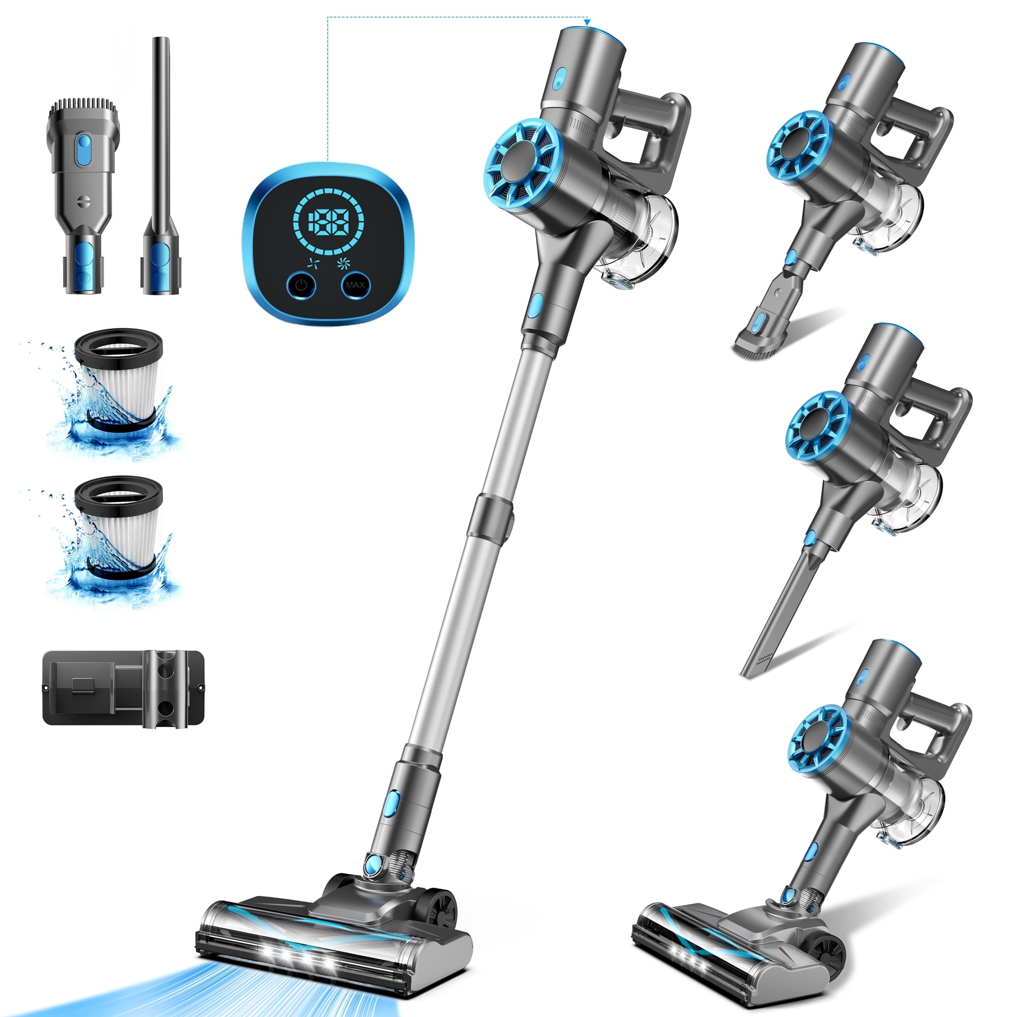 TASVAC Cordless Vacuum, 25Kpa Lightweight Stick Vacuum for Carpet Hardwood Floors Pet Hair