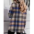 thumbnail image 3 of Blusa con botones,Camisa a cuadros de manga larga con botones y botones para mujer Respuesta rápida, 3 of 4