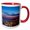 Red/White, variant on 3drose, Croatia, Dubrovnik, Looking down on Dubrovnik Old Town at Twilight, 15oz Mug