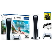 Playstation 5 1.8TB Upgraded Horizon Forbidden West Bundle with Cyberpunk 2077 and Mytrix Controller Charger
