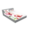 thumbnail image 2 of Ambesonne Nature Fitted Sheet & Pillow Sham Set, Pastel Nature, Full, White Red Green, 2 of 2