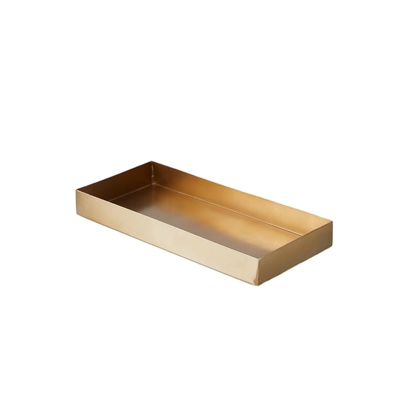 Serene Spaces Living Rectangular Gold Tray, Measures 6" W x 13" L x 1.5" H