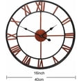 thumbnail image 5 of Reloj de pared decorativo de estilo vintage hecho a mano, esqueleto industrial de metal negro con números romanos que funciona con pilas, movimiento de cuarzo casi silencioso, 40 cm de diámetro,, 5 of 5