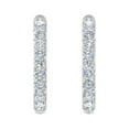 thumbnail image 2 of 1/2 Carat (ctw) Round White Diamond Ladies Hoop Earrings in 14K White Gold (SI1-SI2 Clarity), 2 of 3