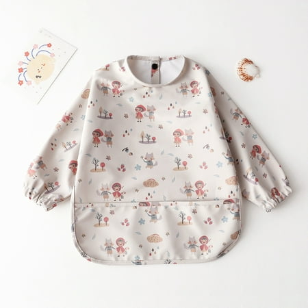 

DDWD Danish Children‘s Waterproof Retro-Dressing Bib Baby‘s Dining Bib Super Soft PU Waterproof Baby‘s Dining Pocket Anti-Dirty Feeding