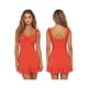 thumbnail image 2 of Vestido corto de verano para mujer, color liso, ribete de encaje, mangas acampanadas, escote en V, corte en A., 2 of 9