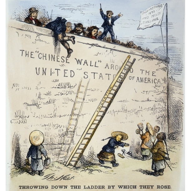 Immigration Cartoon Nthrowing Down The Ladder By Which They Rose ...