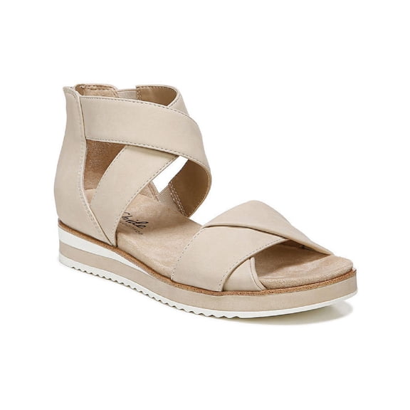 LifeStride Womens Zoom Ankle Strap Zipper Flatform Sandals