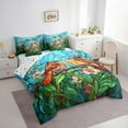 thumbnail image 3 of Feelyou Kawaii Boho Bird Bedding Comforter Set 7-Piece, Jungle Flower Plant King Bedding Sets, Teens Boys Girls Kids Reversible Bed Sheets, Super Cozy Room Decor, 3 of 7