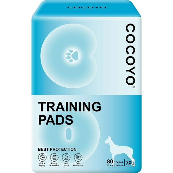 Cocoyo A38 Dog Training Pads, 30"X36", 80 Count, XXL,Blue