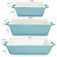 thumbnail image 2 of Set of 3 Ceramic Baking Dishes, Rectangular Bakeware with Handles, Elegant Casserole Dish Set Lasagna Pan for Baking, Cooking, Cake Dinner, Banquet, Lake Blue, 3 Sizes$$Home Decor, Kitchen, & Other, 2 of 7
