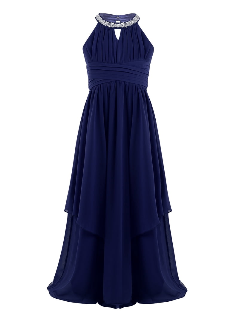 open lace back dress Mac Duggal Shimmering Georgette Pleated Gown