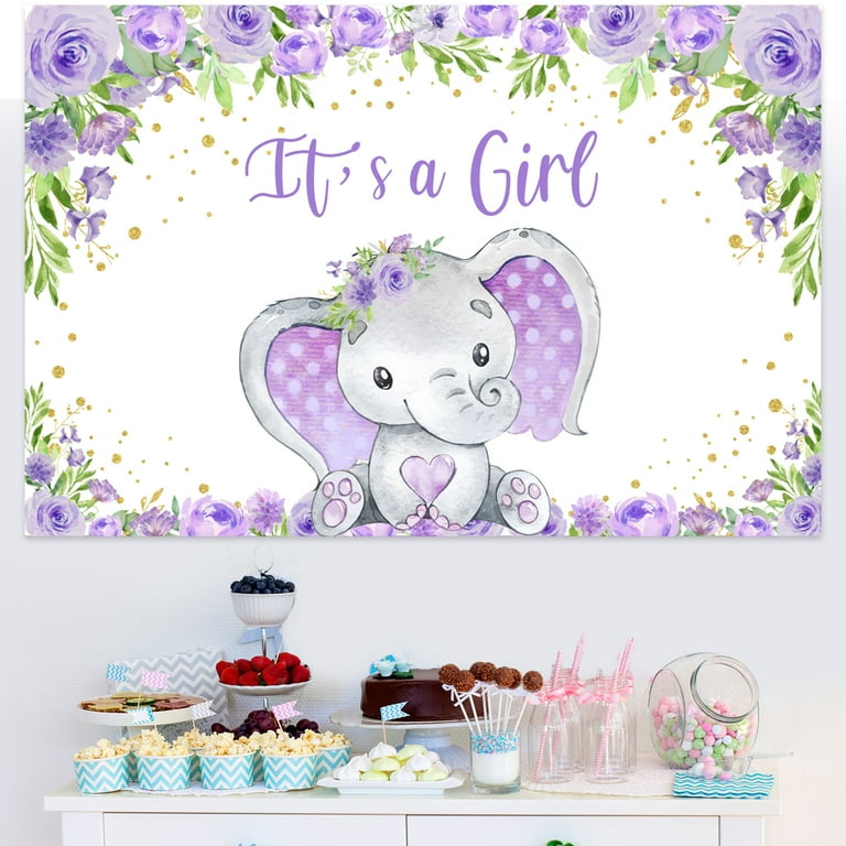 Baby Elephant Baby Shower Purple Elephant Baby Shower Party