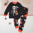 thumbnail image 2 of KPVEVIQ Boys Girls Halloween Pajamas Pumpkin Head Glow Print Pjs Toddler 2 Piece Ghost Sleepwear Kids Holiday Clothes Set,3-4 Y, 2 of 8