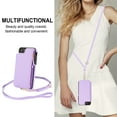 thumbnail image 5 of Wallet Case for Apple iPhone 7 / 8 / SE 3rd 2nd Gen 2022 & 2020, Crossbody Shoulder Strap & Hand Wrist Cards Holder Zipper Pocket Stand Feature Full Protective Shockpoof Case for Women,Lightpurple, 5 of 7