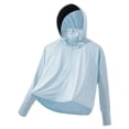 thumbnail image 2 of Penkiiy Kids UPF50 + Camisa de sol para niñas Fit Sun Protection Clothing Athletic Hoodie with thumbholes 11 Years Sky Blue, 2 of 9