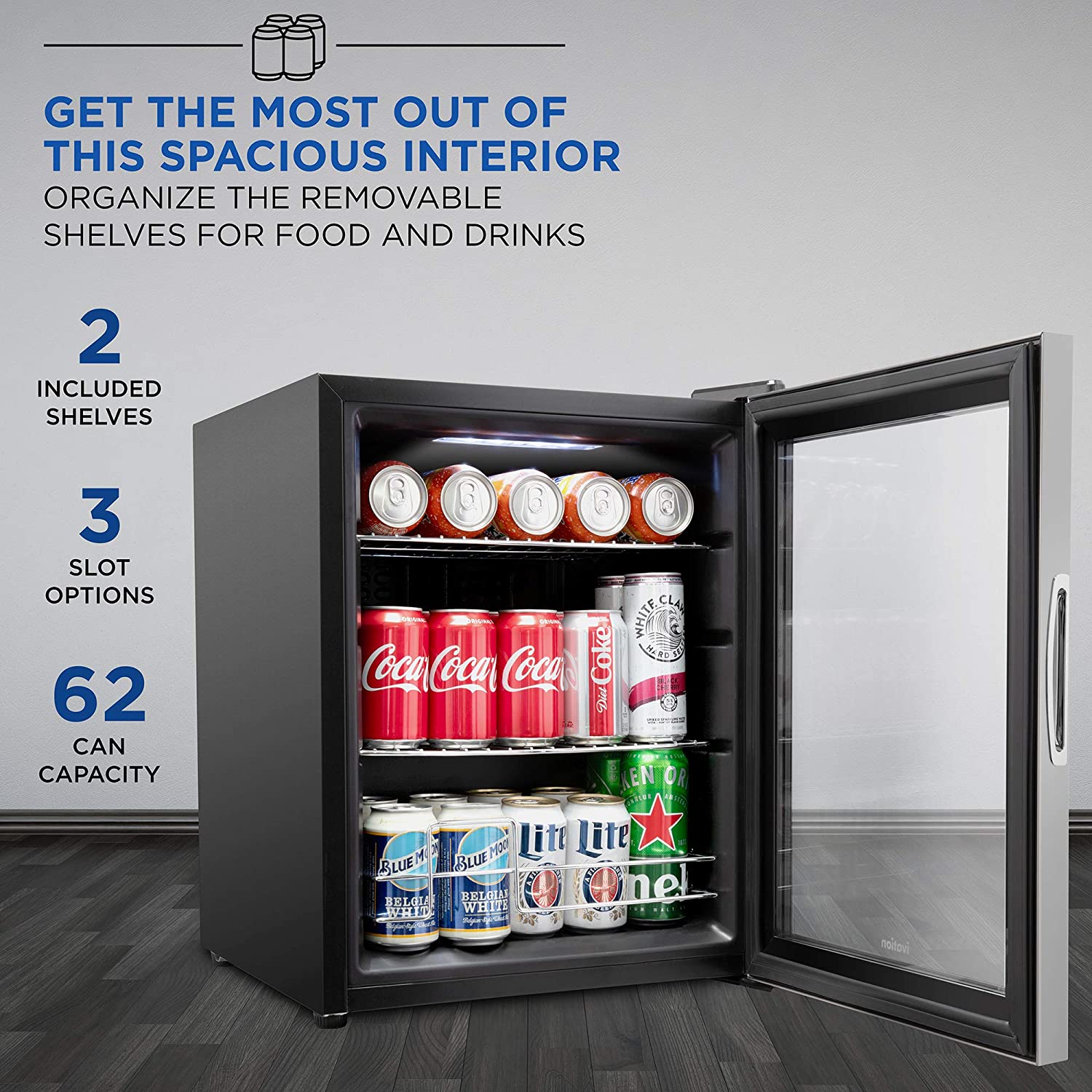 Ivation Beverage Refrigerator Ultra Cool Mini Drink Fridge Beer, Juice  Cooler for Home  Office