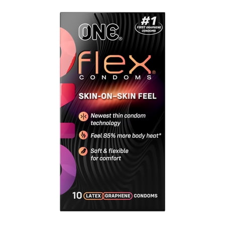 ONE® Flex™ Condoms -Ultra-Thin, Flexible, Strong, and Pleasure-Enhancing, Vegan Latex, 10-Count