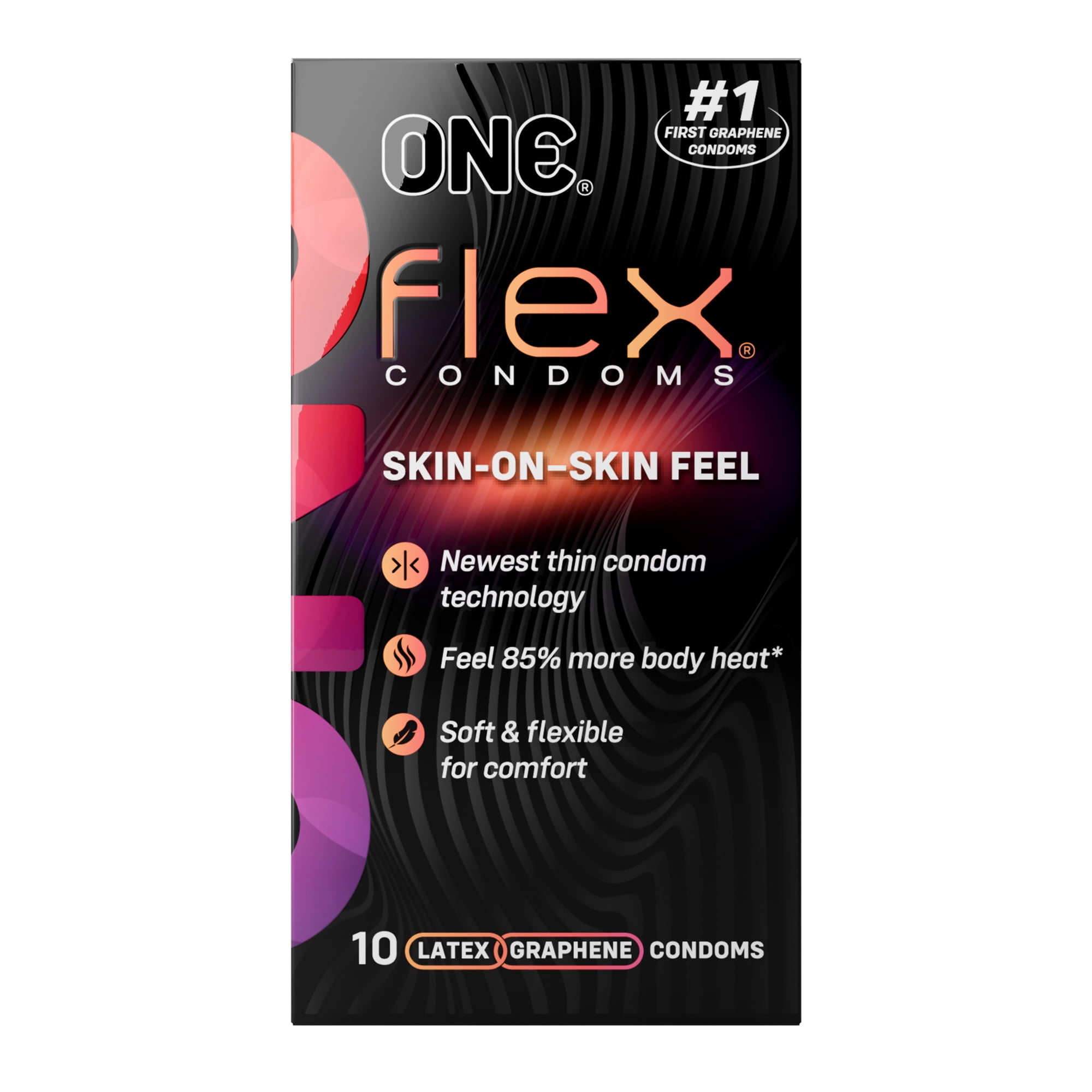 ONE® Flex™ Condoms -Ultra-Thin, Flexible, Strong, and Pleasure-Enhancing, Vegan Latex, 10-Count