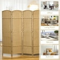 thumbnail image 2 of Kadyn Privacy Screens and Panels, Folding Room Divider Screen 6 Panel 5.6' Tall Privacy Screen Freestanding Room Partition, Nature Wood, 2 of 7