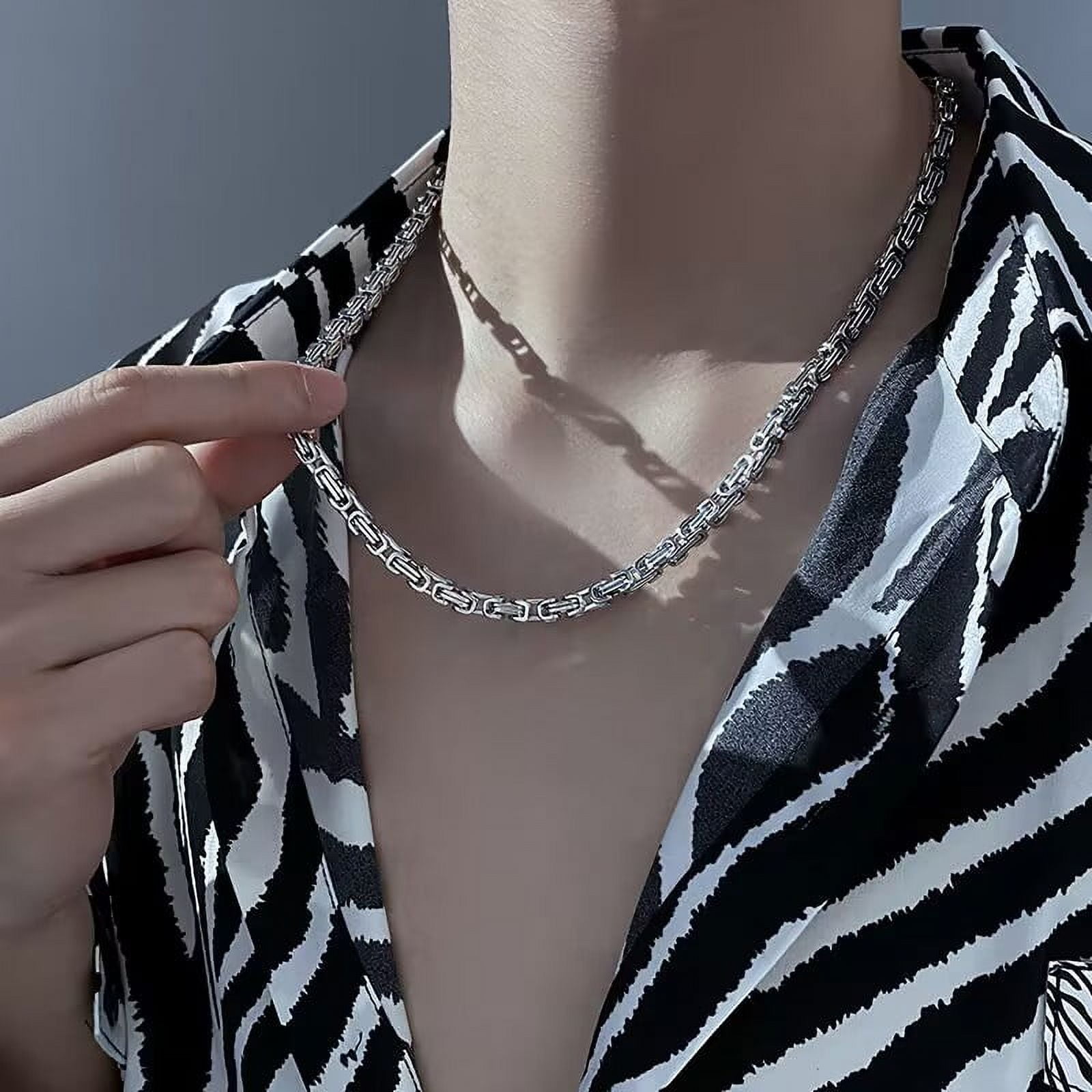 Fashion Trend Hip-Hop Stainless Steel Necklace for Men - Versatile American Style Titanium Steel Emperor Link Necklace