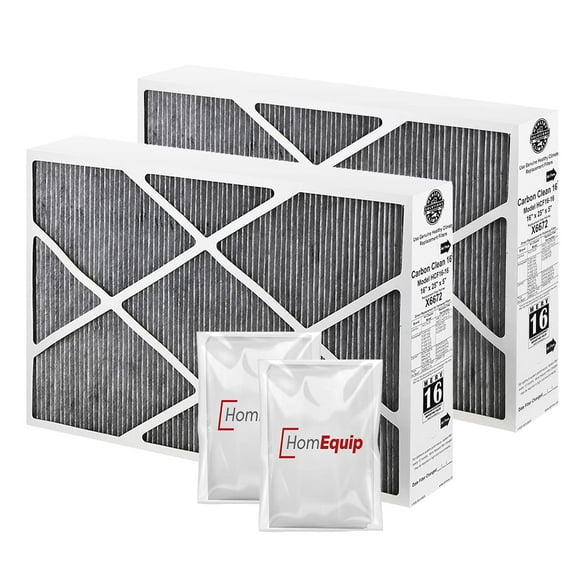 Lennox Filtre de Fourneau 16x25x5 X6672 Remplacement du Filtre Merv 16 Filtre à Charbon avec Sac de Disposition Homequip Lot de 2 (Taille Réelle : 15.8 x 24.8 x 4.3 Pouces)