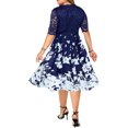 thumbnail image 3 of KVMeteor Robe à Manches Courtes pour Femme Grande Taille, Florale, Transparente, en Dentelle, Col en V Profond, 3 of 3