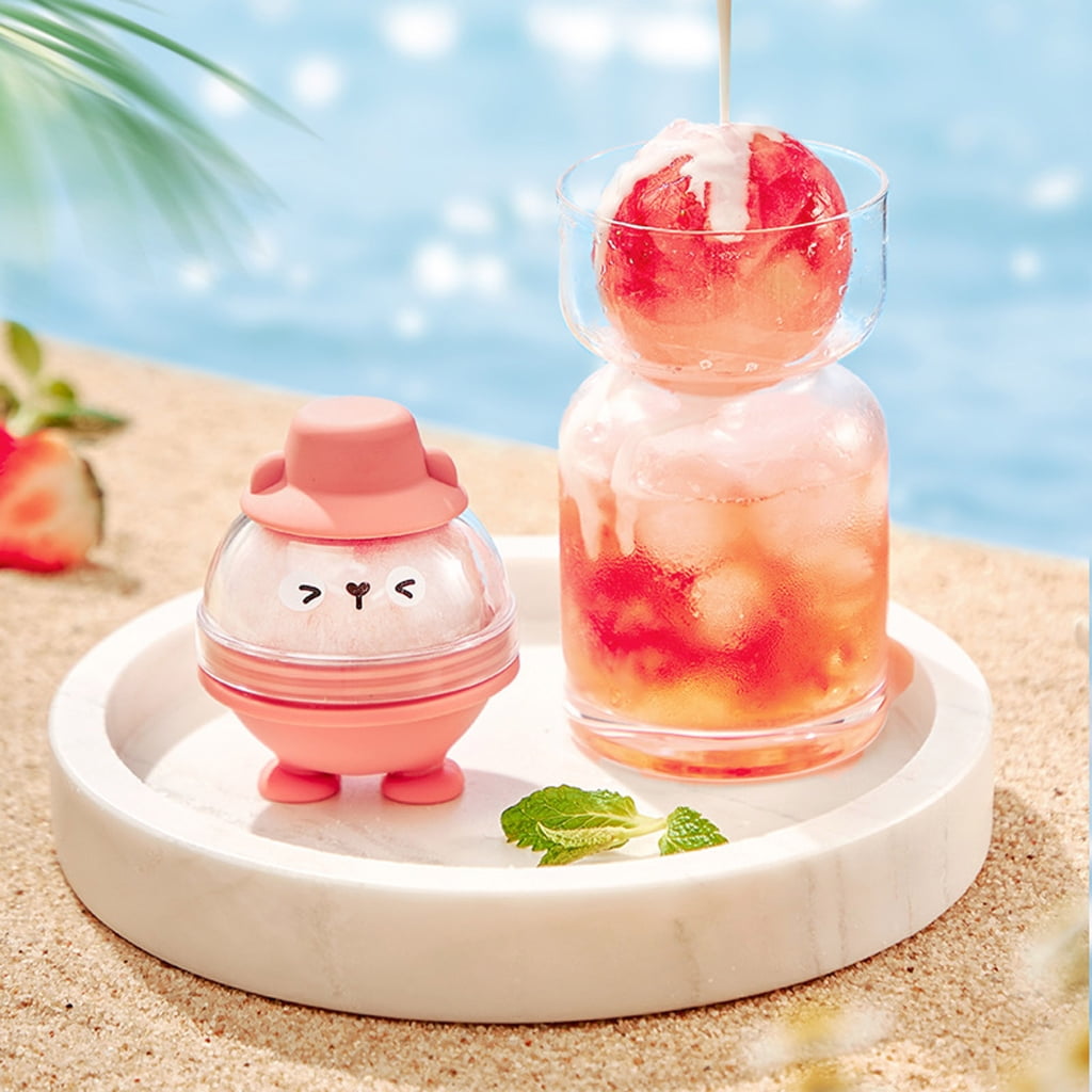 Ice-Ball-Maker Mold with Lid Easy to Release Silicone Round Ice-Cubes Molds